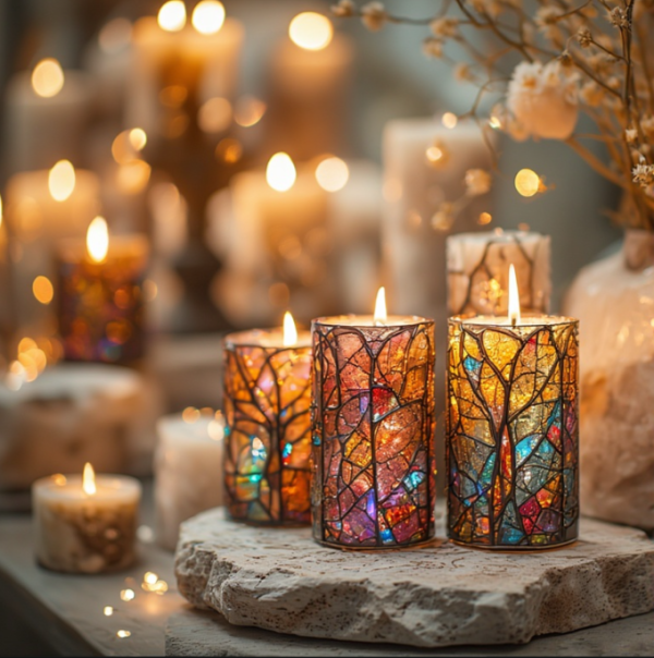 Stained Glass Ethereal Candle