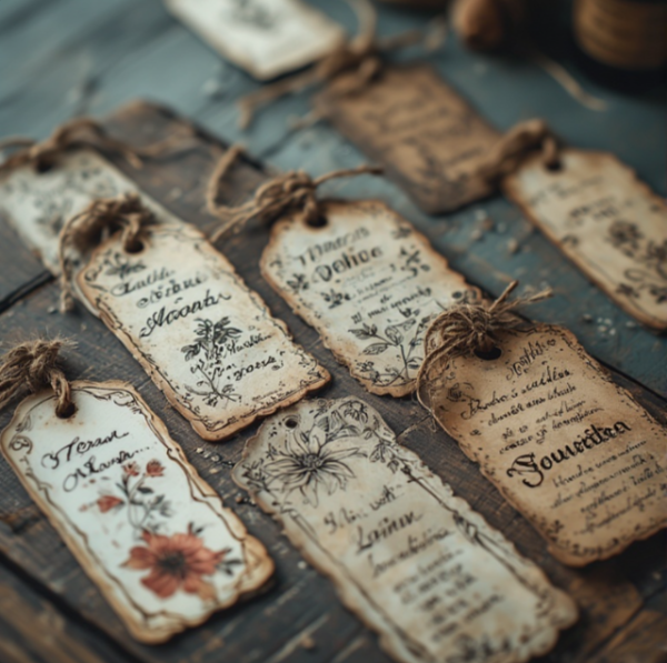 Vintage Apothecary Flower DIY Label Set