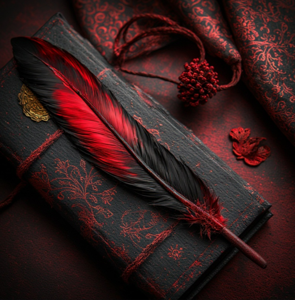 Dark Red Feather Quill
