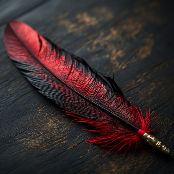 Dark Red Feather Quill
