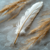 Elegant Feather Quill (Green - White)
