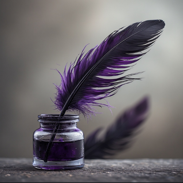 Mystical Purple Feather Quill