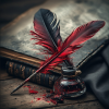 Dark Red Feather Quill