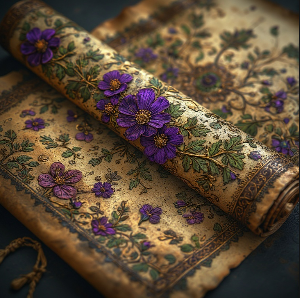 Elegant Double -Side Flower Scroll